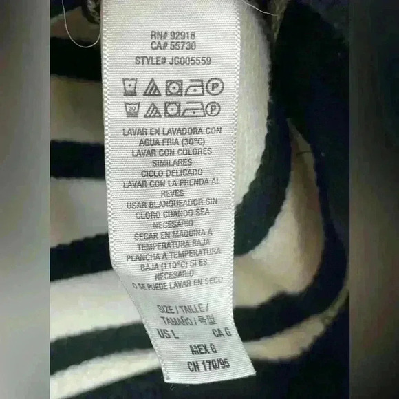 JUICY COUTURE Pullover Sweatshirt Size M Green White Stripes Henley JG005559 y2k - Picture 6 of 9